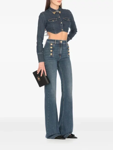 Cropp top Elisabetta Franchi albastru