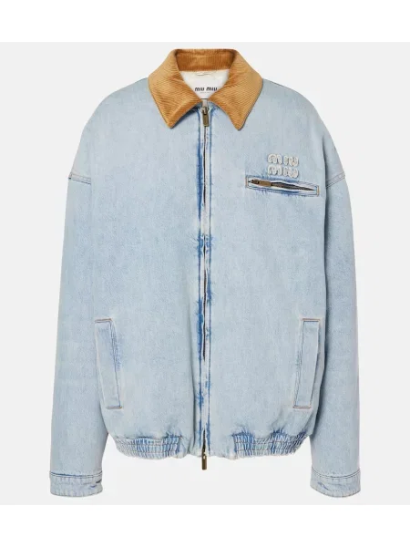 Kurtka jeansowa Miu Miu niebieska
