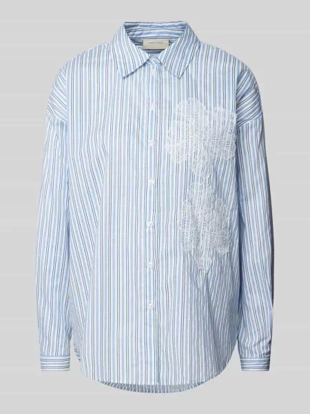 Bluzka o kroju relaxed fit z obszyciem koronką model ‘Cirene’ Free/quent