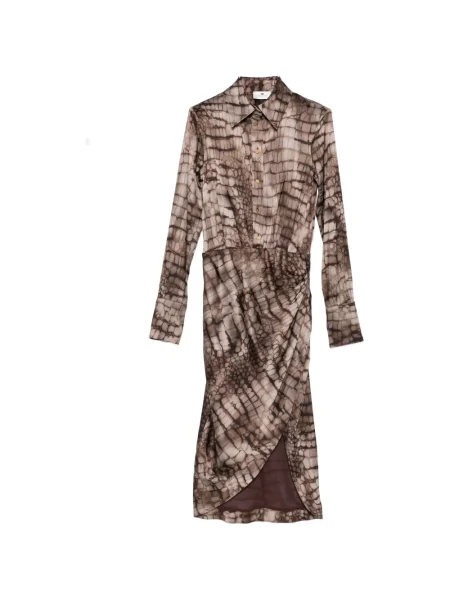 Rochie midi Elisabetta Franchi până la genunchi de costum maro