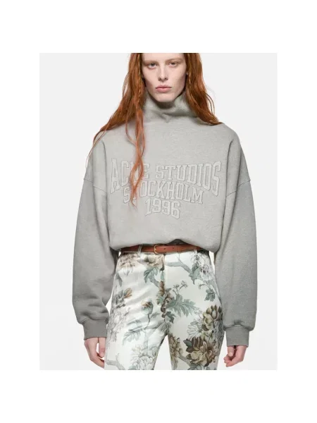 Bluza Acne Studios z logo szara