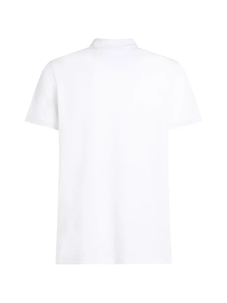 Tricou polo Tommy Hilfiger cu autograf alb