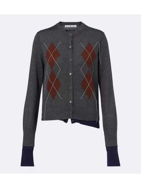 Cardigan Acne Studios de lână gri
