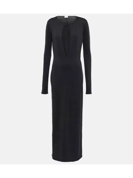 Rochie maxi Magda Butrym de mătase de costum gri