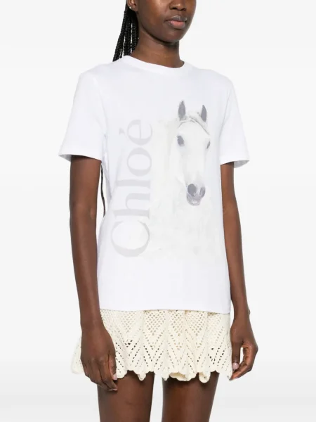 Tricou Chloé cu imagine alb