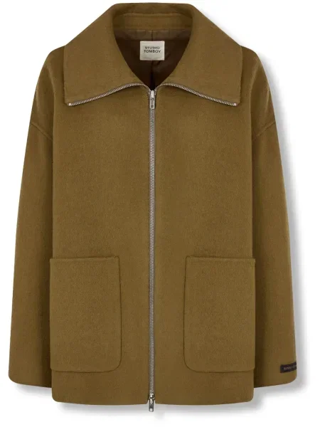 Gulerat geacă Studio Tomboy cu picior lat verde