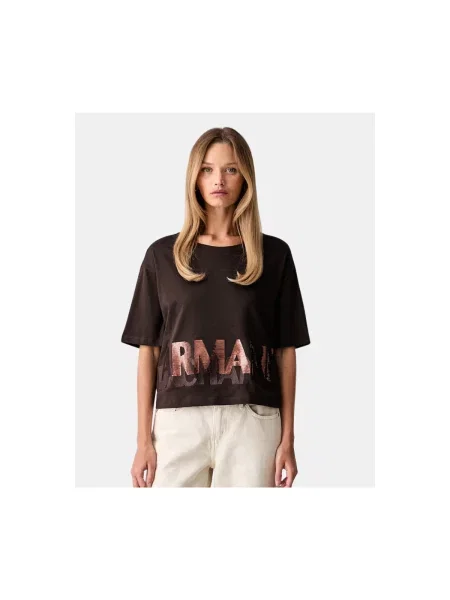 ARMANI EXCHANGE Tričko čokoládová hnědé