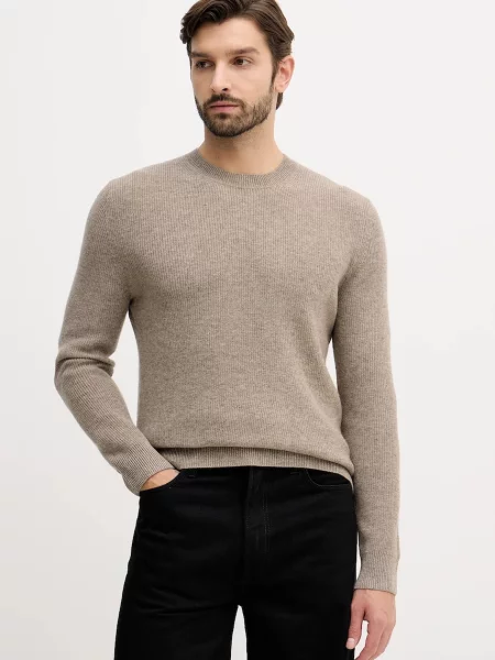 Пуловер с вълна Sisley бежово