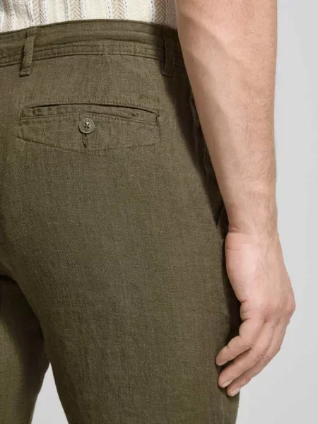 Spodnie z lnu z wiązaniem krój regular fit Mcneal