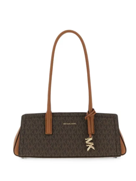 Geantă Michael Michael Kors cu imagine din piele de căprioară negru