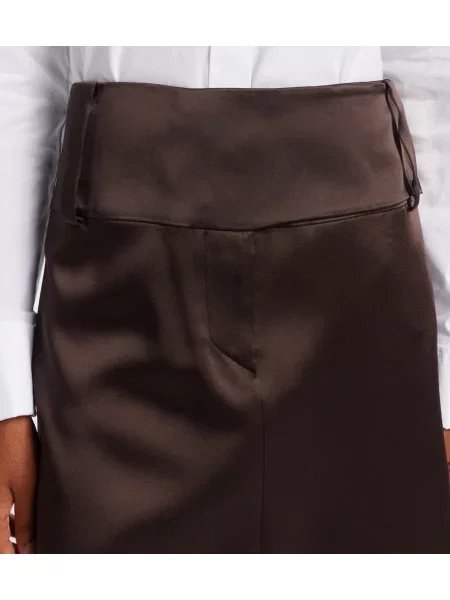Fustă midi Sportmax din satin maro
