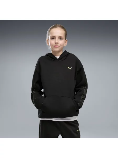 PUMA Młodzieżowa bluza z kapturem Essentials Tape o luźnym kroju Akcesoria czarny