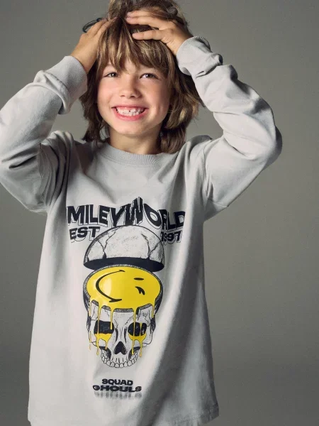 Reserved Longsleeve SmileyWorld® jasnoszary
