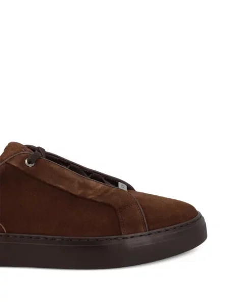Sneakerși Boss din piele de căprioară maro