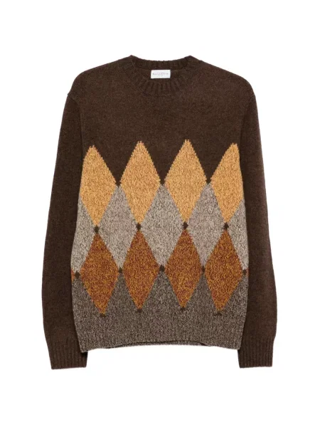 Pulover Ballantyne cu model argyle maro