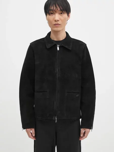 Велурено яке Filling Pieces Leather Jacket Suede черно