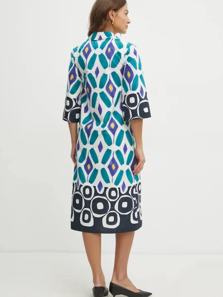 Luisa Spagnoli sukienka midi prosta niebieski