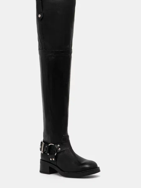 Кожени ботуши Steve Madden Bosal с дебел черно