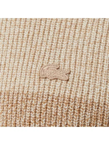 Lacoste Relaxed Fit Sweter Z Okrągłym Dekoltem I Kolorowymi Blokami beżowy