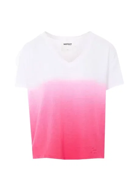 Tricou Not Shy cu decolteu în V roz