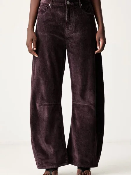 Pinko pantaloni pentru femei din catifea reiată