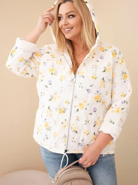Geacă Kesi Włoski cu model floral
