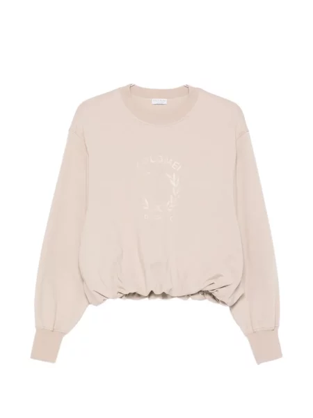 Grafic hanorac crewneck Brunello Cucinelli cu decolteu rotund