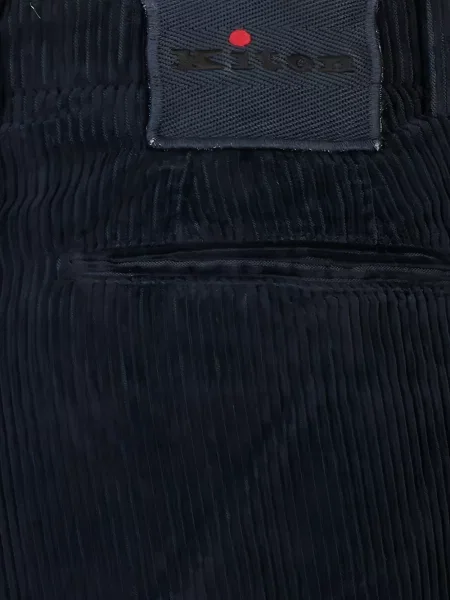 Pantaloni Kiton de catifea cord albastru
