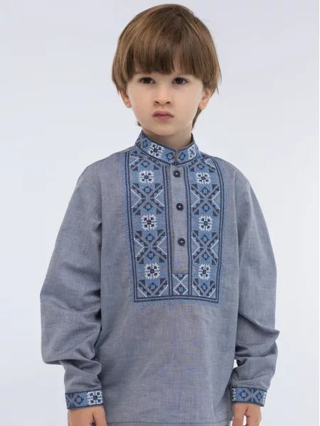 Детская рубашка Folk Moda синяя