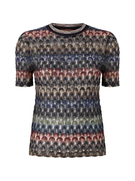 Scurt top Missoni cu decolteu rotund albastru