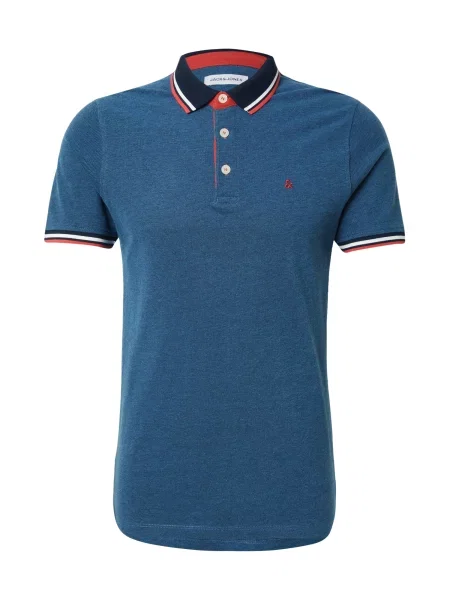 JACK & JONES Majica JJEPaulos noćno / melange / svijetlo crvena / bijela plava