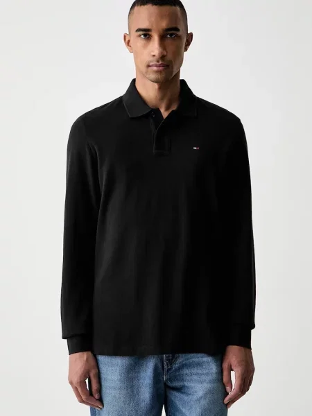 Tricou polo Tommy Jeans negru