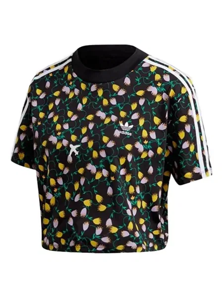 Pruhované krajkové pruhované tričko Adidas s vázáním šedé