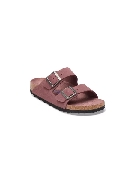 Birkenstock klapki zamszowe Arizona Soft Footbed Suede Leather różowe
