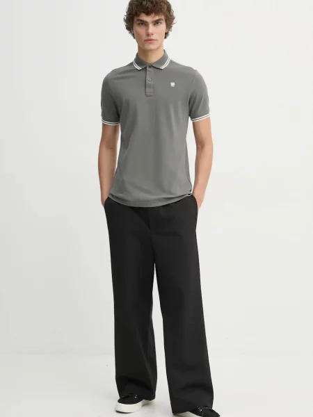 Поло G-Star Raw однотонний сірий