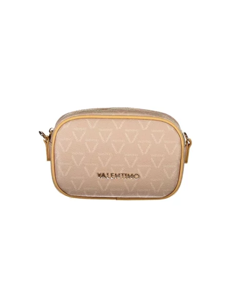 Lniana torebka crossbody Valentino beżowa