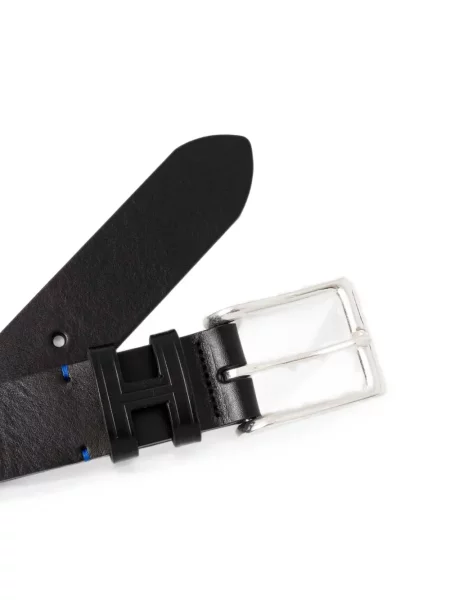Cu centură curea Hackett London din piele cu cataramă negru