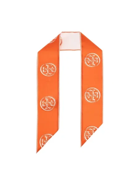 Szal Tory Burch z logo pomarańczowa