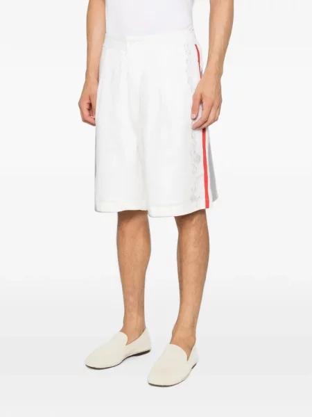 Pantaloni scurți Jacquemus cu dungi alb