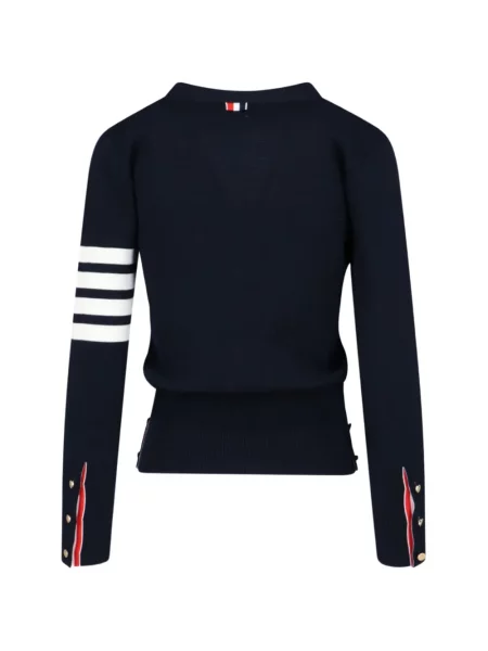 Cardigan Thom Browne cu dungi albastru