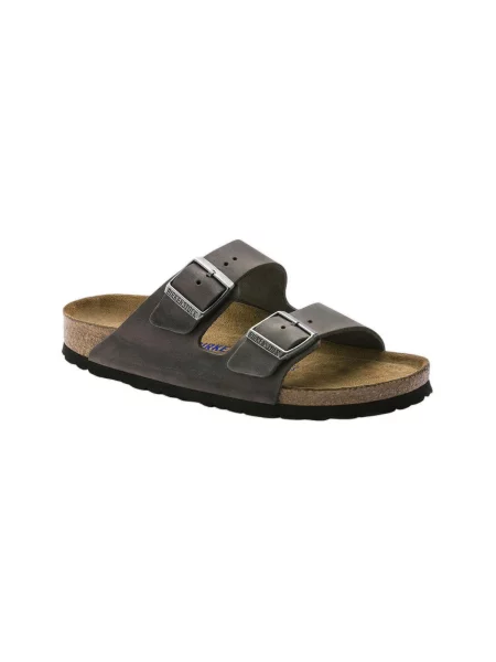 Șlapi Birkenstock din piele gri