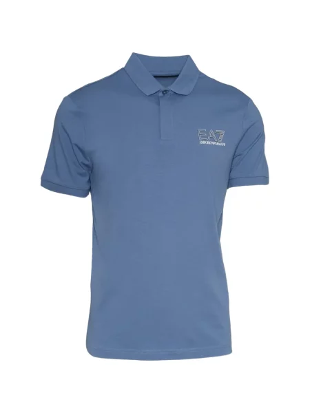 Scurt tricou polo Ea7 Emporio Armani cu imagine albastru