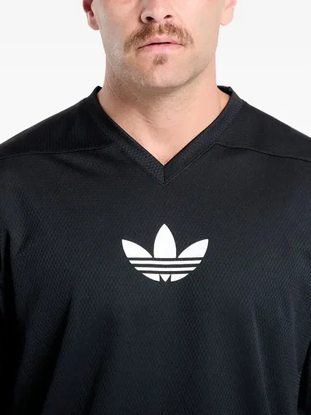 Бягане тениска Adidas с леопардов принт от джърси черно