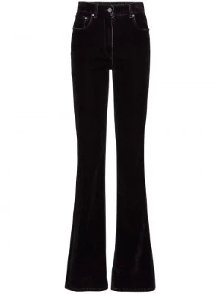 Pantaloni Ferragamo de catifea evazate negru
