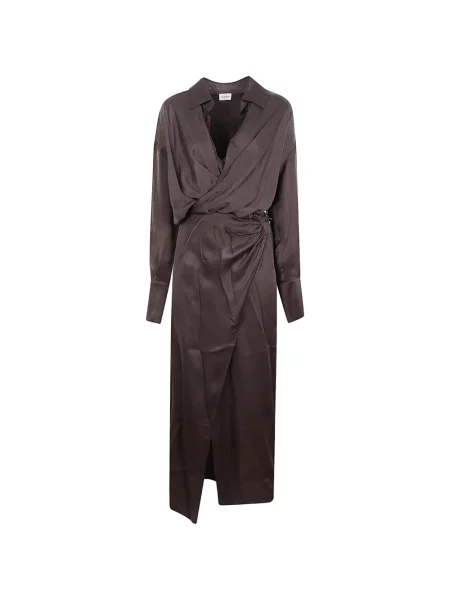 Rochie midi The Andamane drapată plic maro