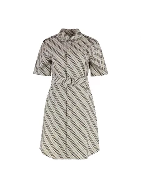 Sukienka Burberry w kratę beżowa