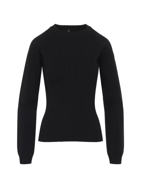 Lung pulover Moncler Grenoble tricotate negru