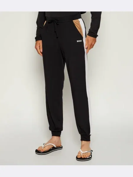 BOSS pantaloni de lounge cu imprimeu negru