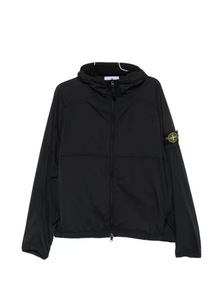 Geacă Stone Island cu glugă cu strasuri negru