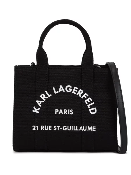 Geantă Karl Lagerfeld din canvas negru